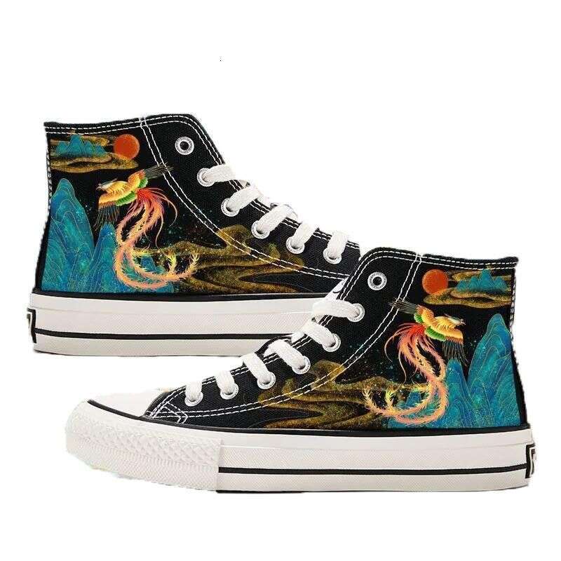 2026 New High-Top Trendy Chinese Elements Shoes, Modified Student Ancient Style Canvas Shoes WKERSIY