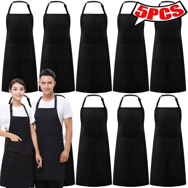 5/1Pcs Multi-colored Apron Women Men Kitchen Cooking Chef Restaurant Waitress ApronS Household Cleaning Accessories S260205