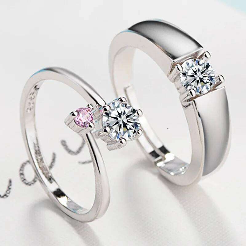 Real 925 Stelring Silver Woman's New Jewelry Crystal Zircon Couple Ring For Man XY0388 W260206