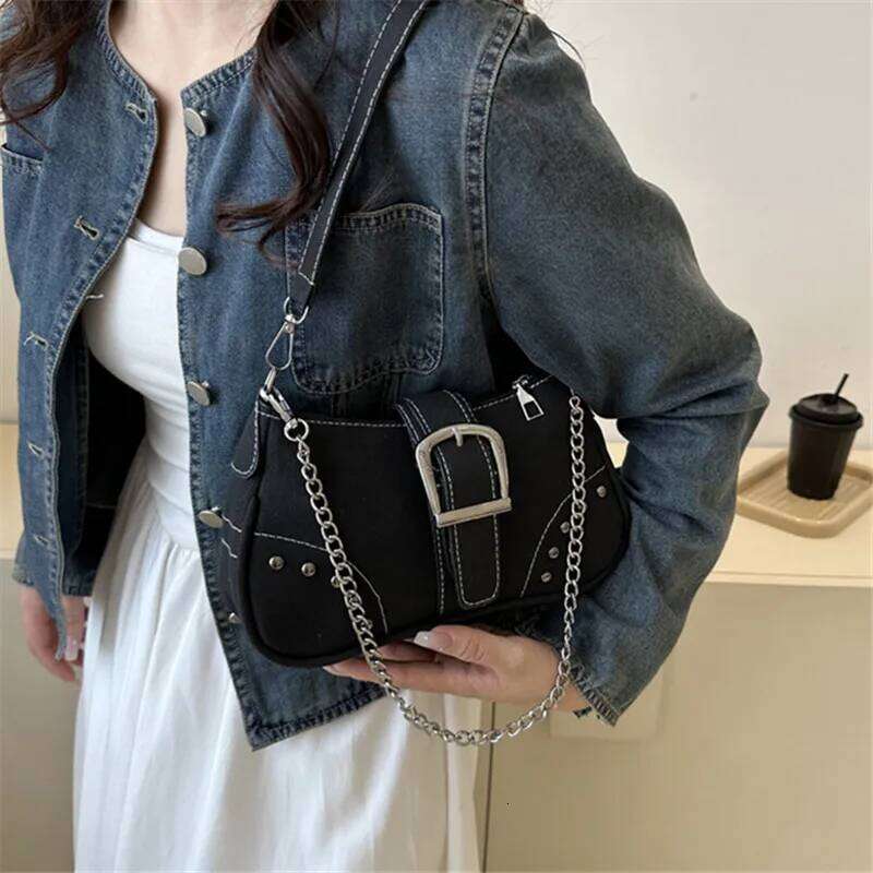 Simple Retro Underarm Fashionable Trend Shoulder Canvas Casual Texture Crossbody Bag for Women Y260205