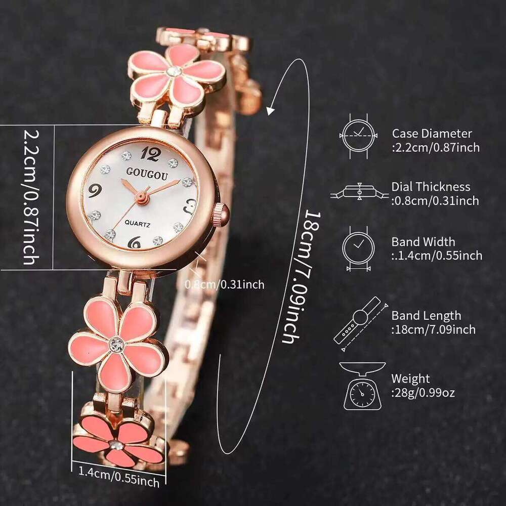 Elegant Flower Bracelet Strap Women Watches Fashion Diamond Arabic Dial Ladies Wristwatches Reloj MujerWithout Box Z260206