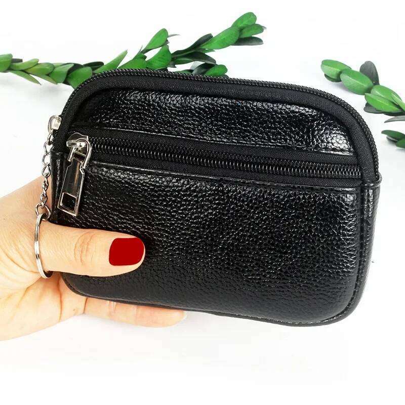 Women Mini PU Leather Female Card Holder Coin Short Wallets Small Purse Zipper Keychain Clutch Bag Wallet Y260206