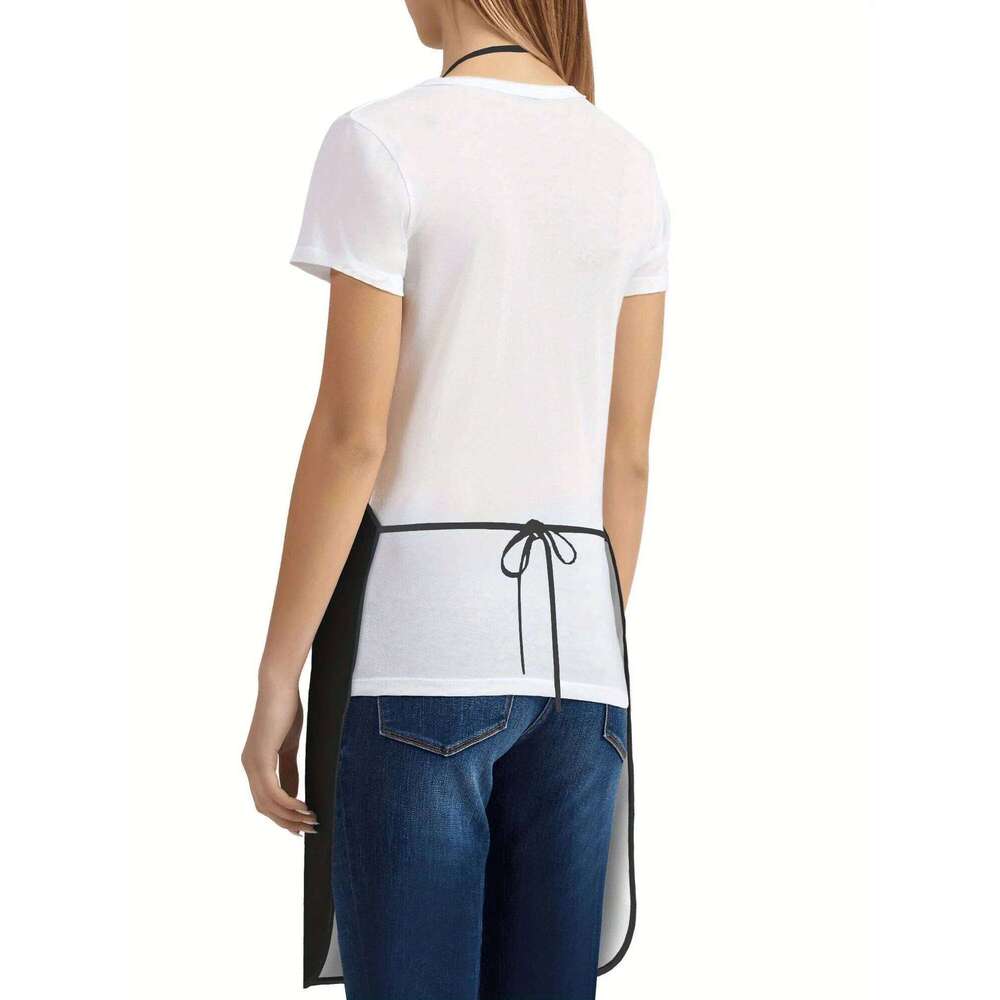 Hug Vintage-Style Apron - Black with Whimsical Sushi Design, Durable & Comfortable for Cooking, Grilling, BBQ S260205