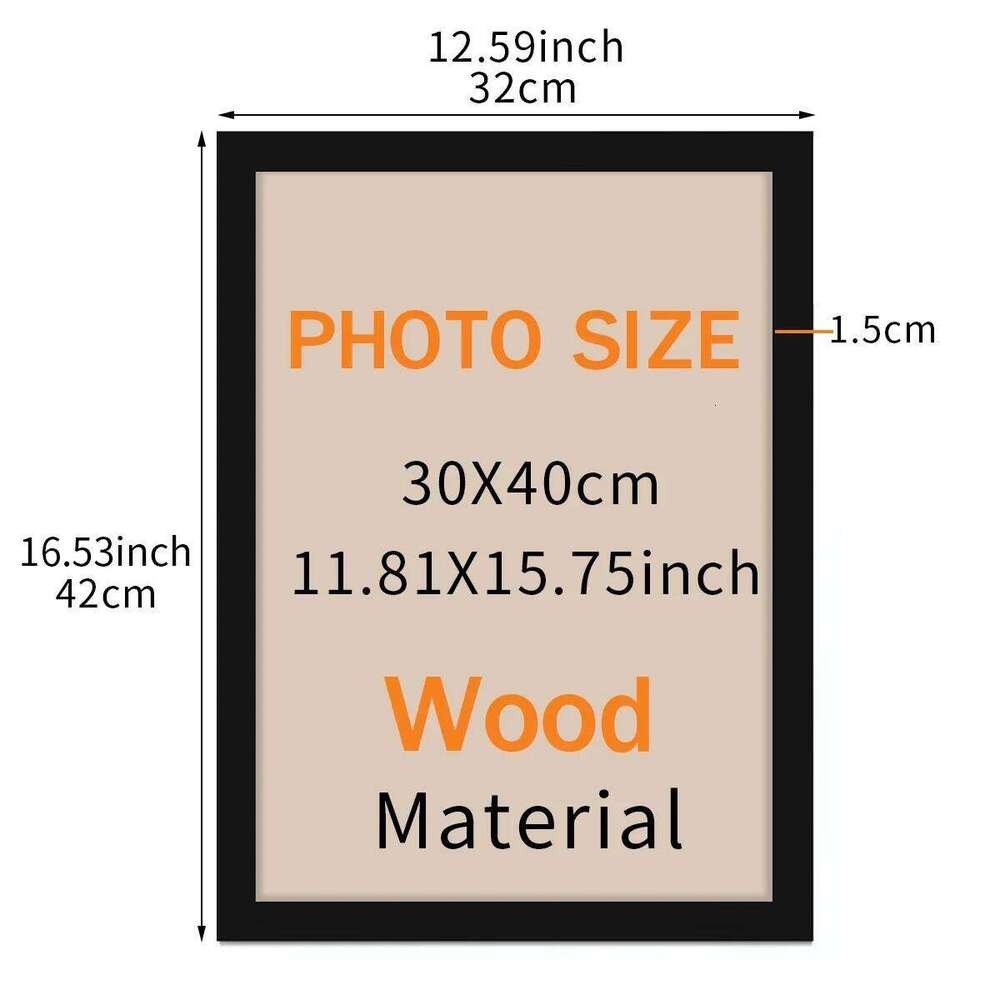 21x30cm & 30x40cm Black Hung on Wall Photo Poster Certificate Canvas Display Frame Picture Decor S260205