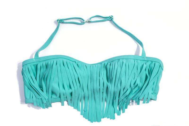 Tassle Solid Halter Girls Bikini Set Summer Beach Cute Teen Kids Swimwear Swimsuit Children Swimming Suit XJ260206