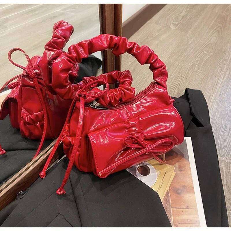 PU Zipper Bow Crossbody Solid Trendy Fashion Bags Female 2025 High Quality Soft Simple Popular Sweet Shoulder Bag Y260205