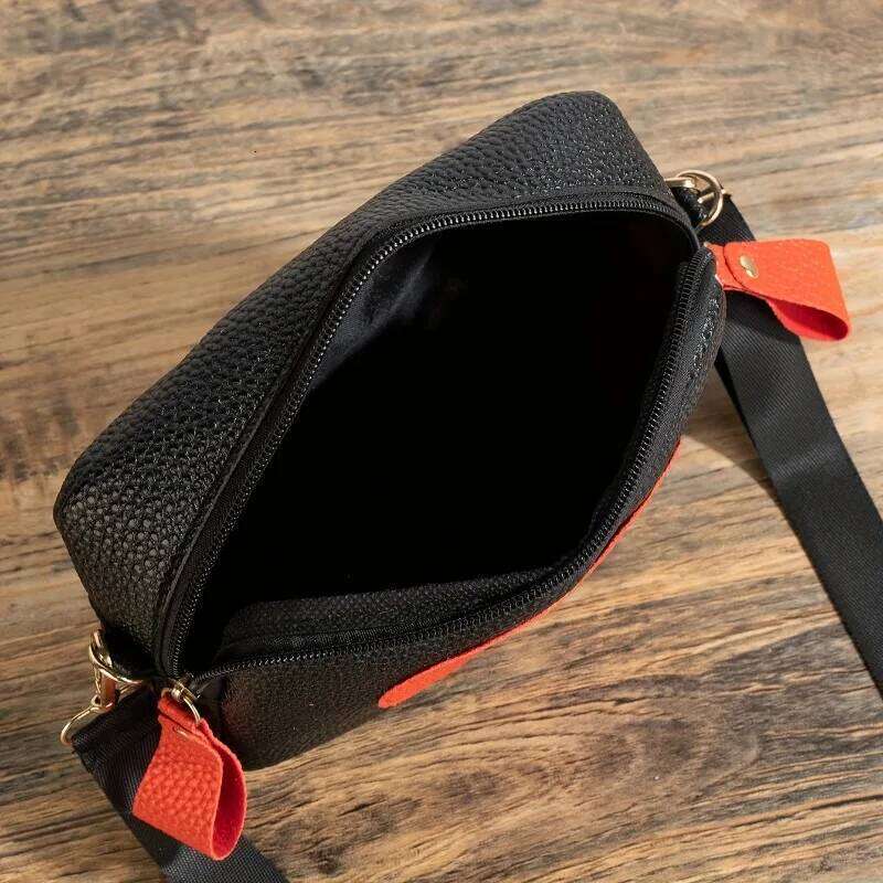 Lychee Pattern Heart-Shaped Crossbody Stylish Mini Shoulder Bag, Women'S Zippered Square Wallet, Suitable for Women, Girls XJ260129