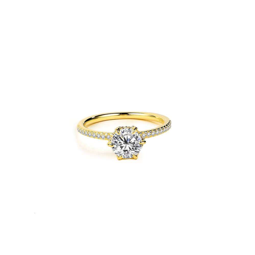 Silver Round Shape 1Ct Moissanite Wedding Band Vvs1 D 925 Engagement & Eternity For Women Diamond Ring