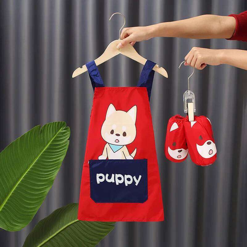2-10Y Baby Girls Boys Waterproof Apron with Sleeves Set Kids School Art Craft Painting Kitchen Cook Smock DIY Drawing S260205