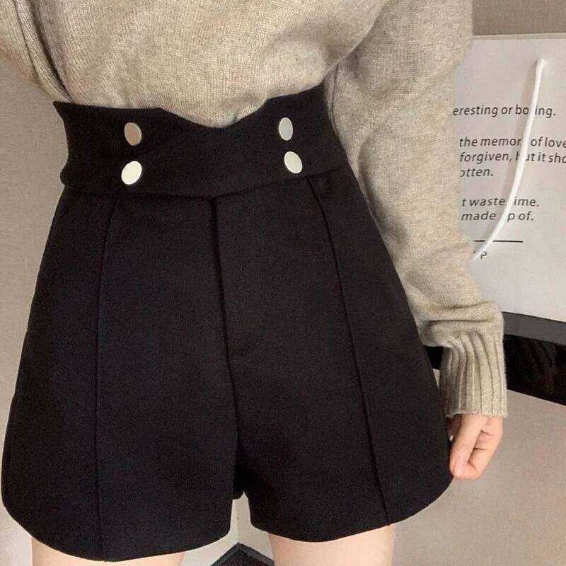 Autumn Shorts Women Loose All-match Soft Ulzzang Preppy Clothing Retro Casual Solid Female Fashion New Chic Streetwear Tender H260206