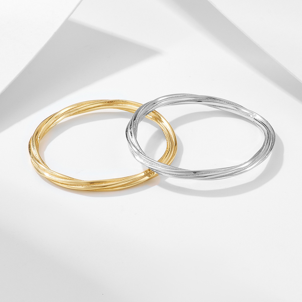 S925 sterling silver plain with geometric lines, women's light luxury ins fashion minimalist style ring jewelry