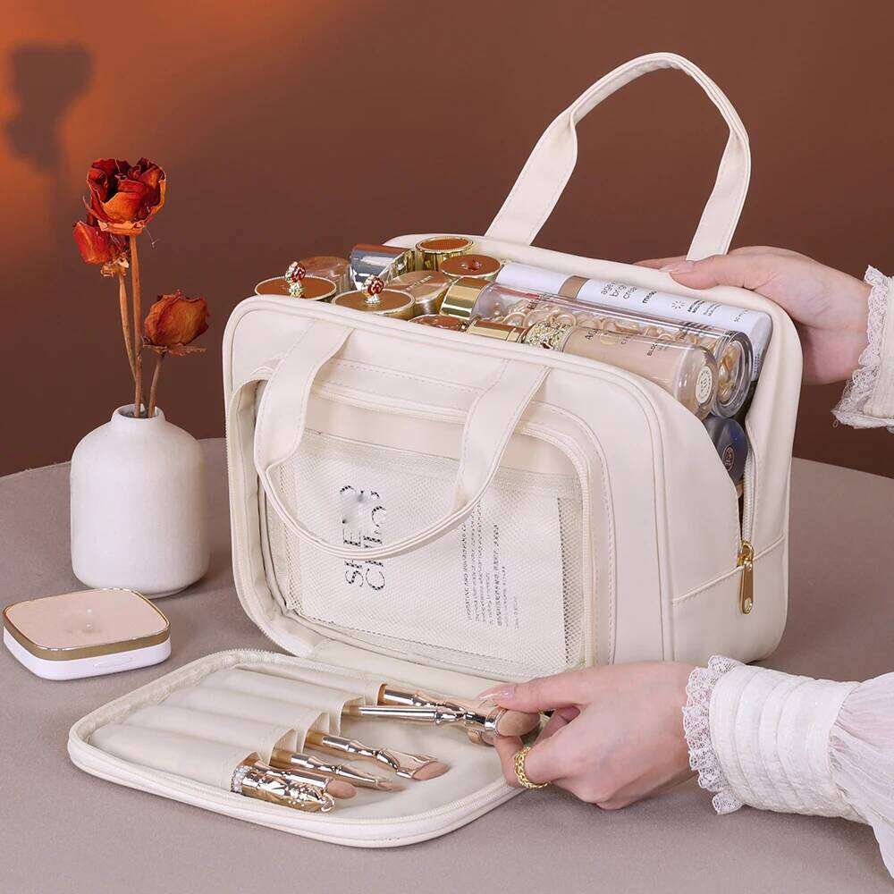 1pc large capacity multifunctional womendifferentiated makeup storage bag for business trips, hand-held toiletr Y260206
