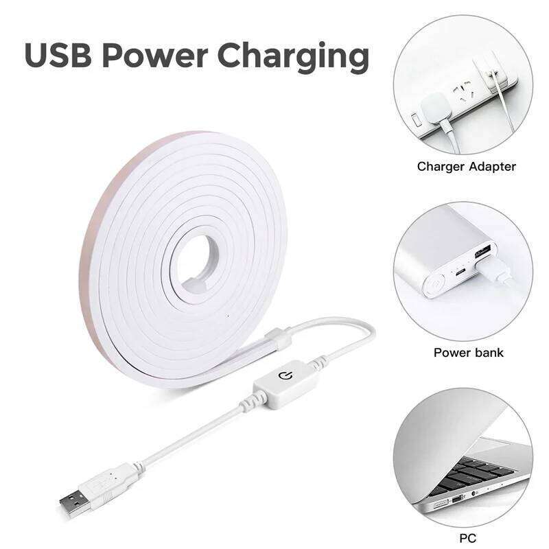 5V USB Lamp Dimmable Waterproof Flexible Tape Touch Sensor LED Neon Sign Light Strip Bedroom Backlight DIY Decor Z260206