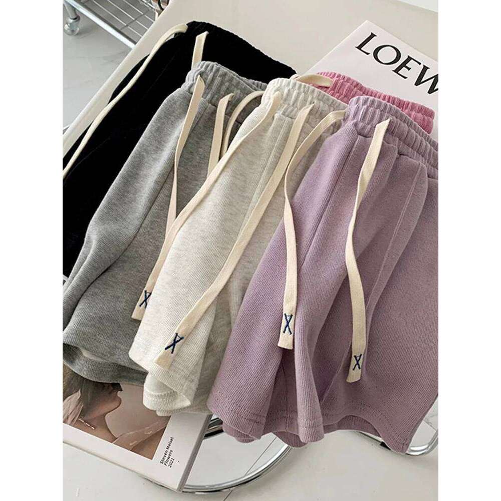 AOSSVIAO 2025 Summer Shorts Women Elasticity Lovely Girls Korean Style Sweet Students Harajuku Simple Pure Gray Trousers Female XJ260206