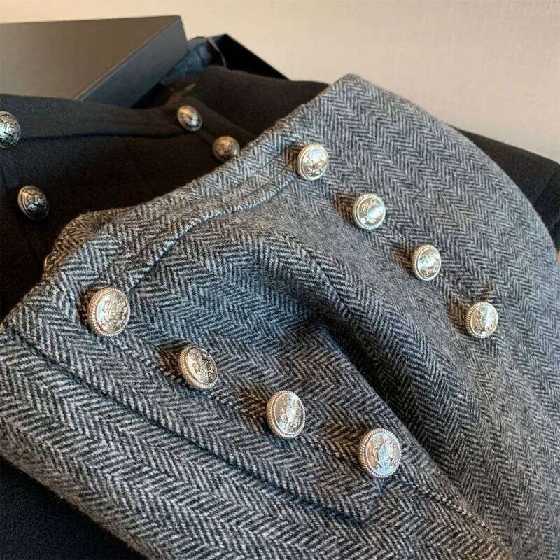 Women Clothing Korean Fashion Vintage High Waist Woolen Short Pants Autumn Winter Elegant Chic with Button Solid Slim Hot Shorts XJ260206