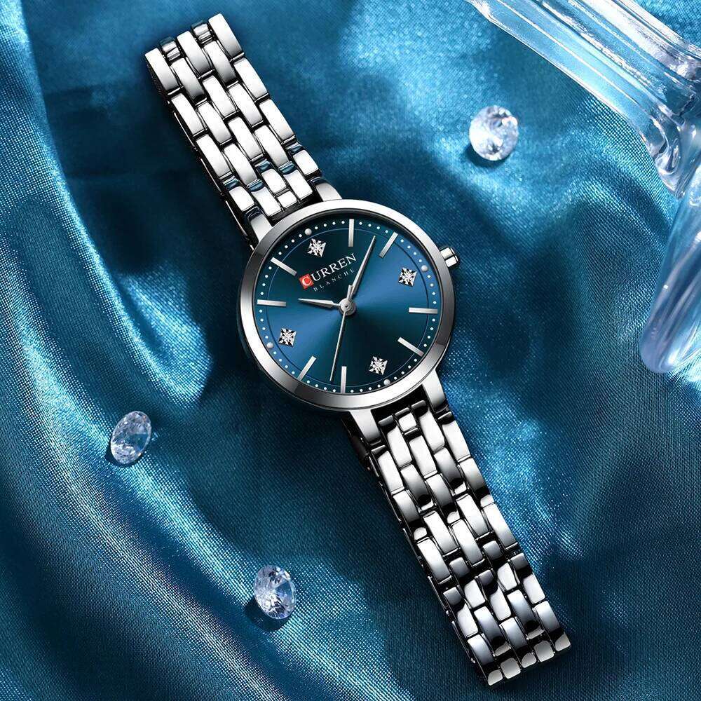 CURREN Watch New Diamond Set Small dial Women's Luxury Steel Chain Band Watches Z260206