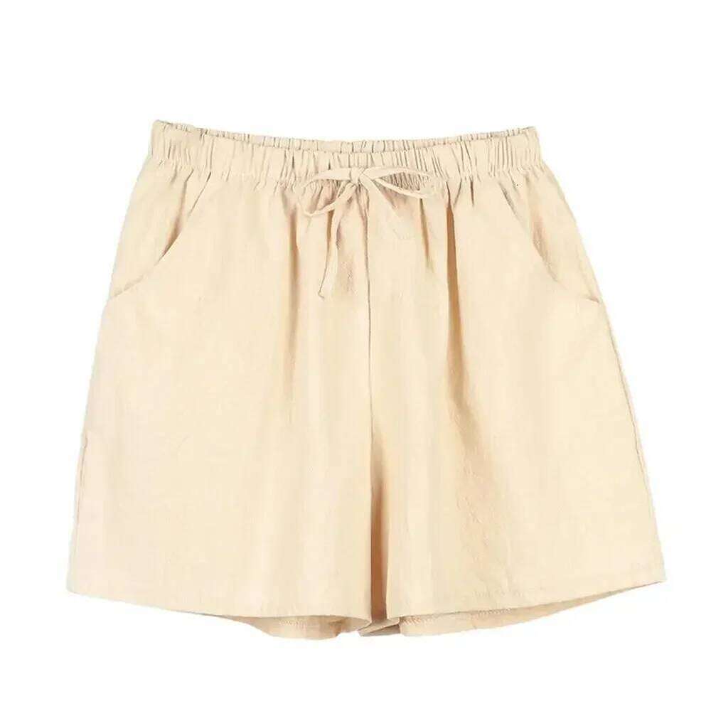 Cotton Linen Women's Sports Summer Solid High Waist Black Shorts Women Fashion Casual Basic Short Pants C260206
