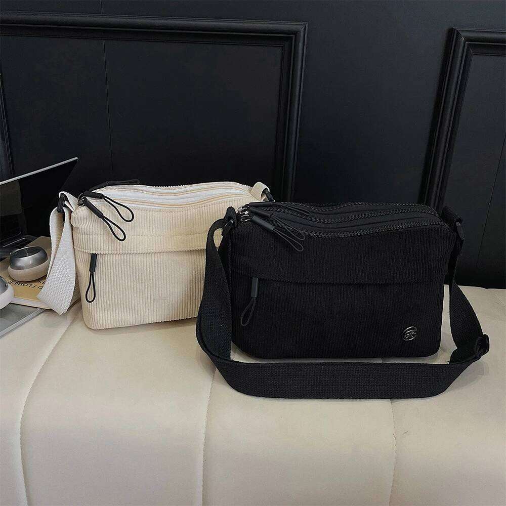 New Minimalist Fleece Women's Shoulder Versatile Multi-Layer Commuting Crossbody Bag XJ260129