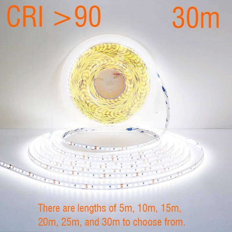 CRI90 High Brightness Single 5m 10m 15m 20m 25M 30m LED Strips 24V 12V Light Strip CRI 90 Flexible 20 meters Soft Lamp Bar Z260206