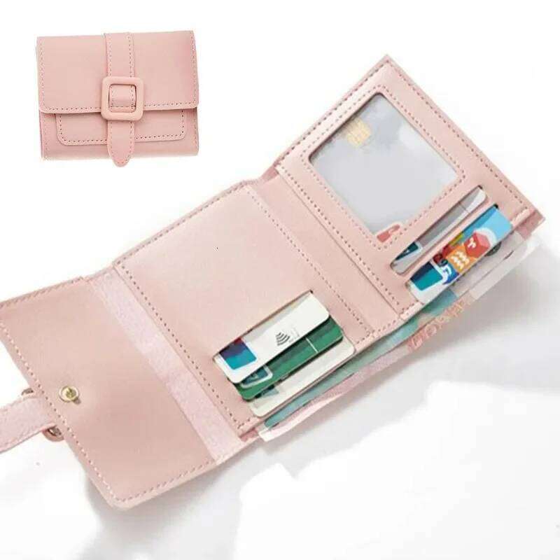 Candy Color Small Wallets PU Leather Pures Ladies Card Holder Mini Purse Coin Bag Multi Functional Wallet Women Purses Y260206