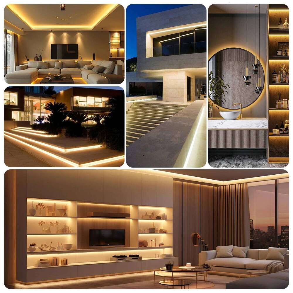 AC 220V IP65 Waterproof COB Strip Lights Super Bright 296 LEDs/m Flexible LED Tape With EU Plug 230V Outdoor Linear Lighting Z260206