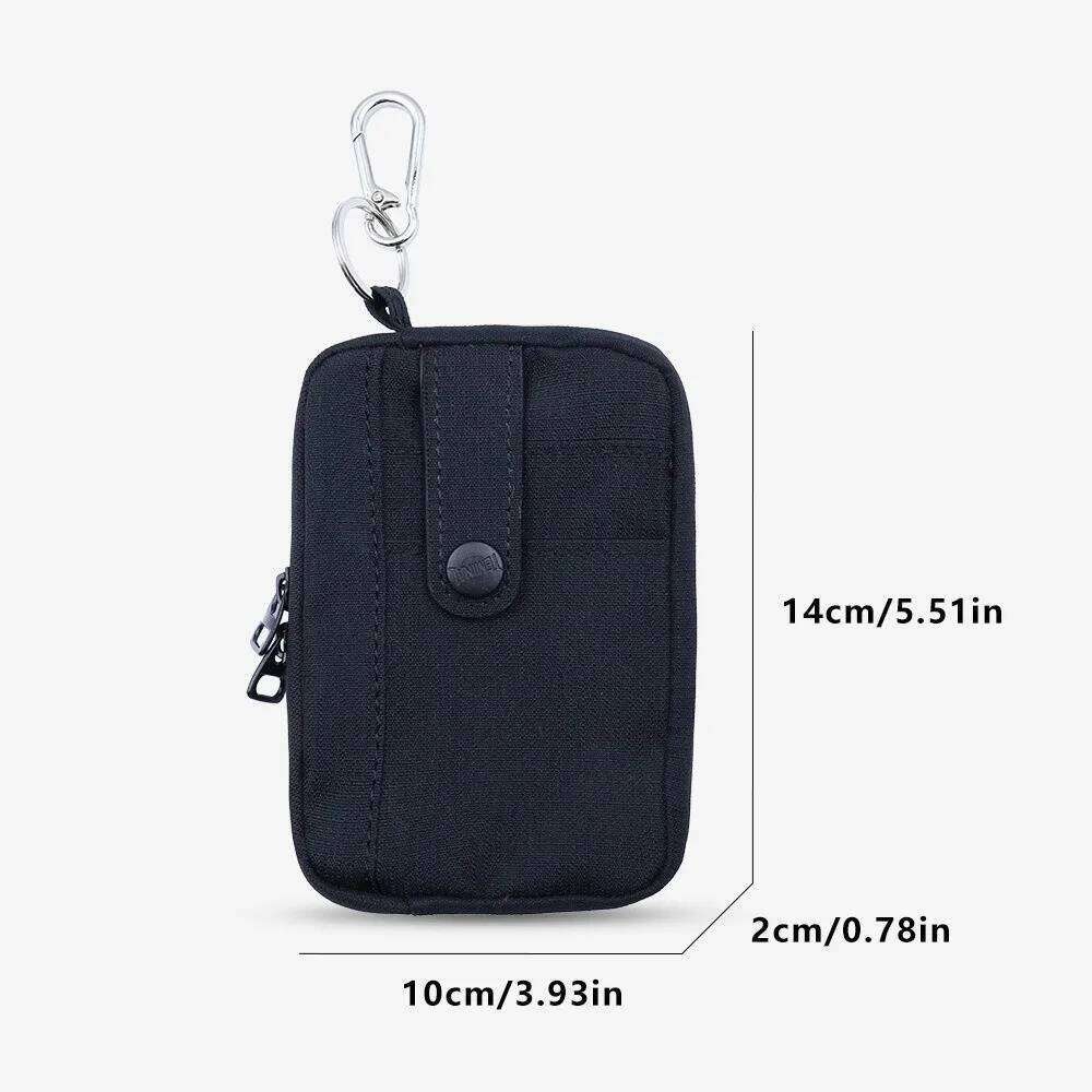 Portable Multifuctional Canvas Coin Purse Solid Color Square Earphone Lightweight Card Holder Mini Storage Bag Unisex Y260206