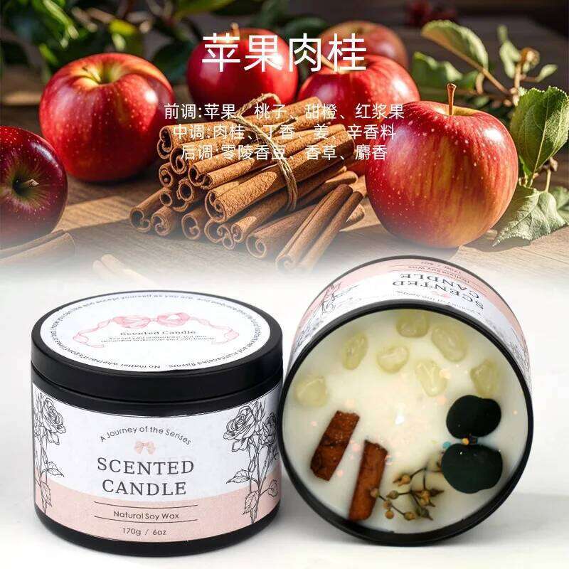 8x6cm Jar Wax Dried Flower Crystal Candle, Indoor Light Scented Birthday And Festival Gift S260205