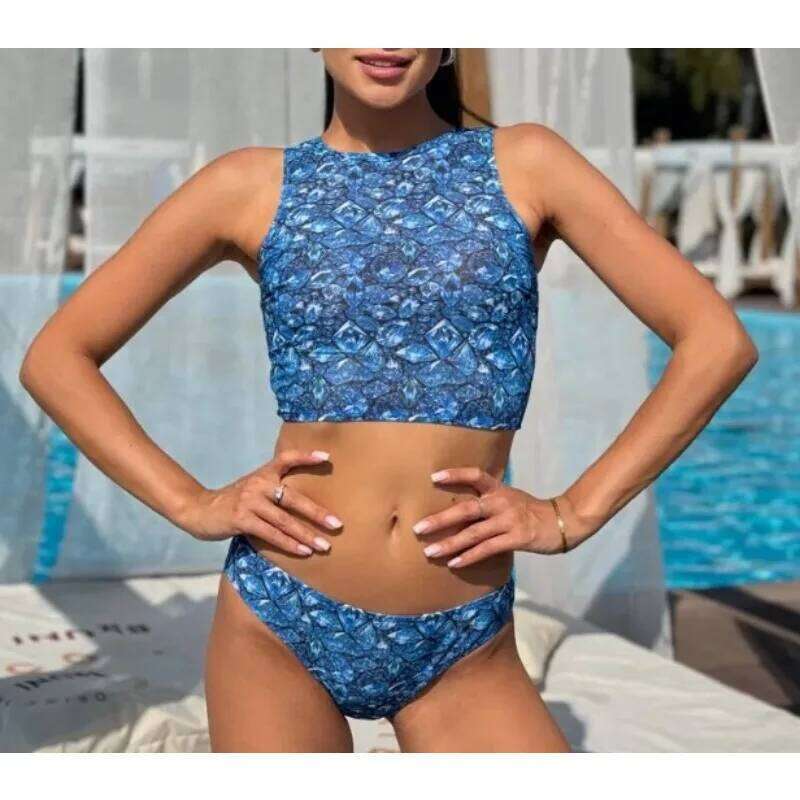 2025 Womens Two-Piece Swimsuit Bikini Set With Headband SPF Fabric UV Protection Swimwear Bathing Suit Beachwear Beach Outfit XJ260206