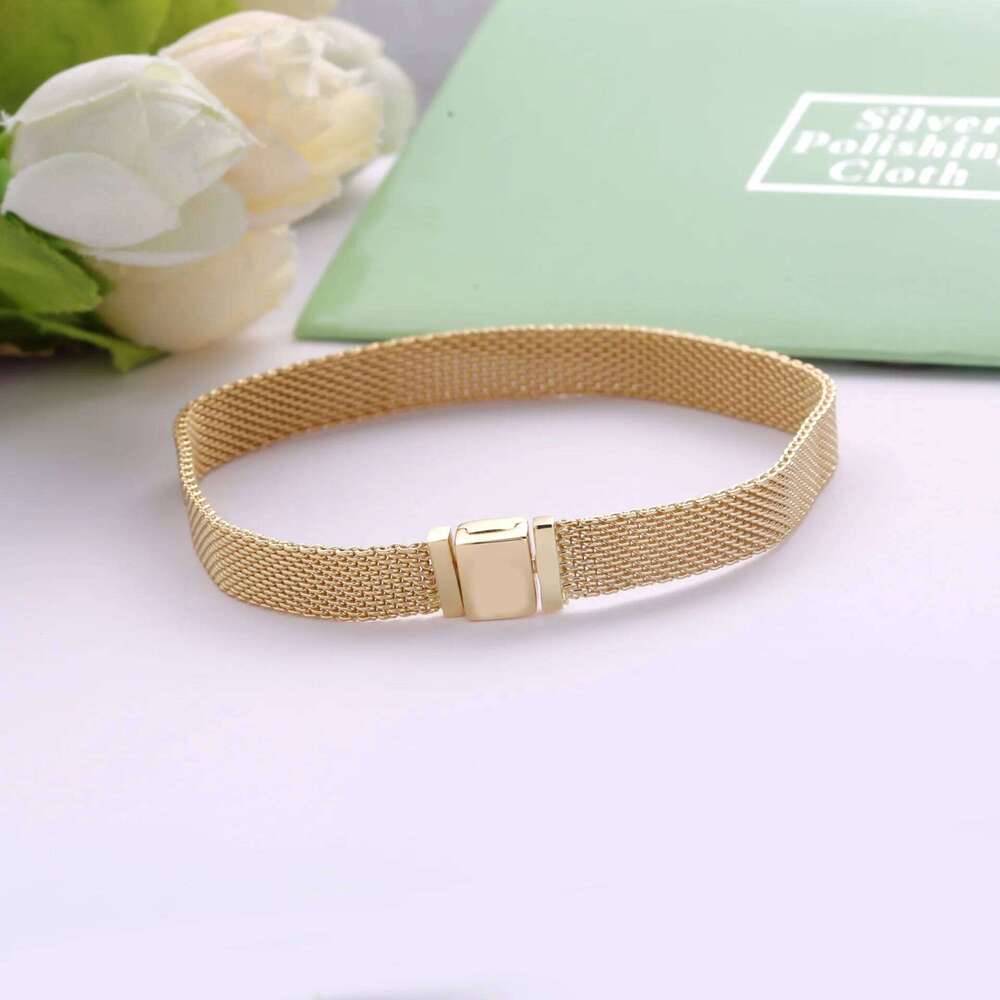 Silver Charm Bracelet for Women Snake & Mesh Chain Design DIY Beads Compatible Fashion Fine Jewelry Gif 26H0206