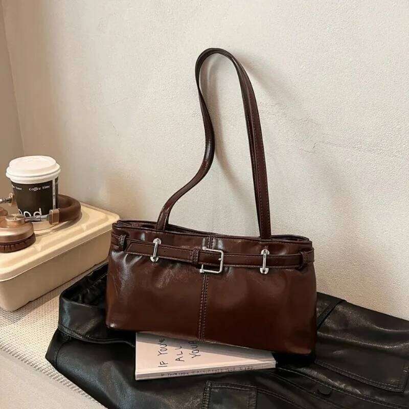 Vintage Handbag for Women 2025 New Autumn/winter Underarm Commuting Belt Korean Casual Single Shoulder Tote Bag Satchels Sac Y260205