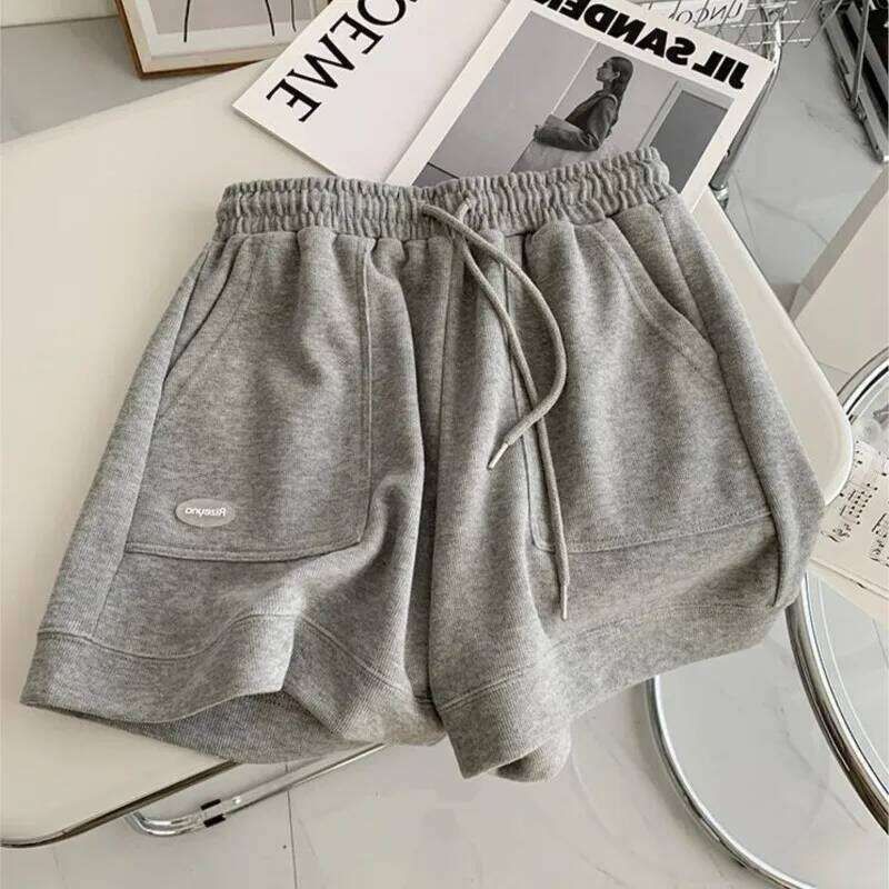 2026 New Women's Comfortable Loose Wide-legged Drawstring A Waist Slim Fit Casual Home Versatile Sports Shorts XJ260206