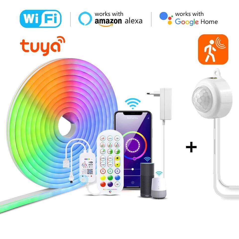 RGB LED Neon Sign Light Strip 12V DIY Pir Motion Sensor Switch Wifi Tuya Smart Home Decor APP Dimmable Flexible Tape Silicone-Q Z260206