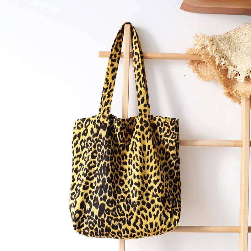 Youda Original Design Vintage Handbag For Women Fashion Leopard Print Tote Bag Female Canvas Shoulder Bags Large Capacity Y260205