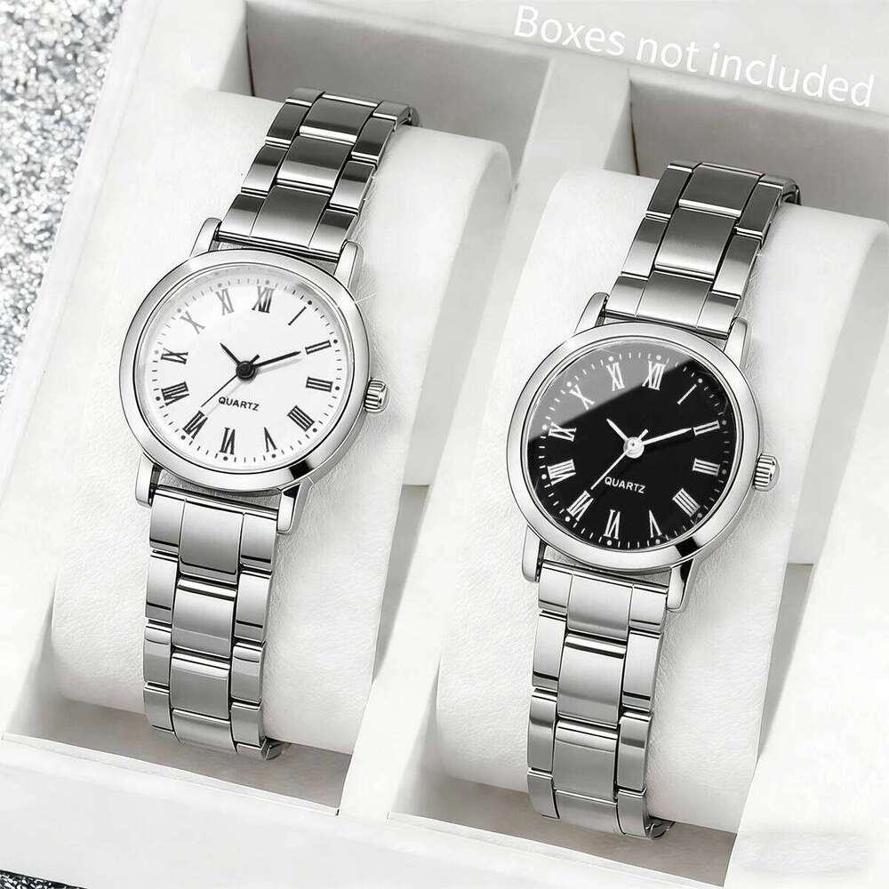 2PCS Fashion Small Women Watches Set Simple Alloy Band Ladies Quartz Wristwatch Reloj Mujer Girls ClockWithout Box Z260206