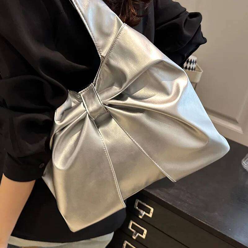 Casual Underarm Bow Tote Women Shoulder Simple Shopping Bag Class for Girl Designer Bags Y260205