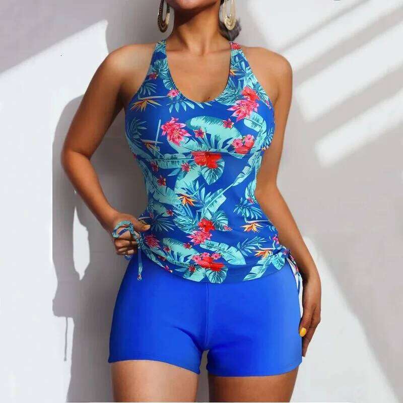 Summer Floral Swimsuits Tankini Sets Female Swimwear Sports Beach Wear Two-Piece Bathing Suits Pool Women's Swimming Suit 2026 XJ260206