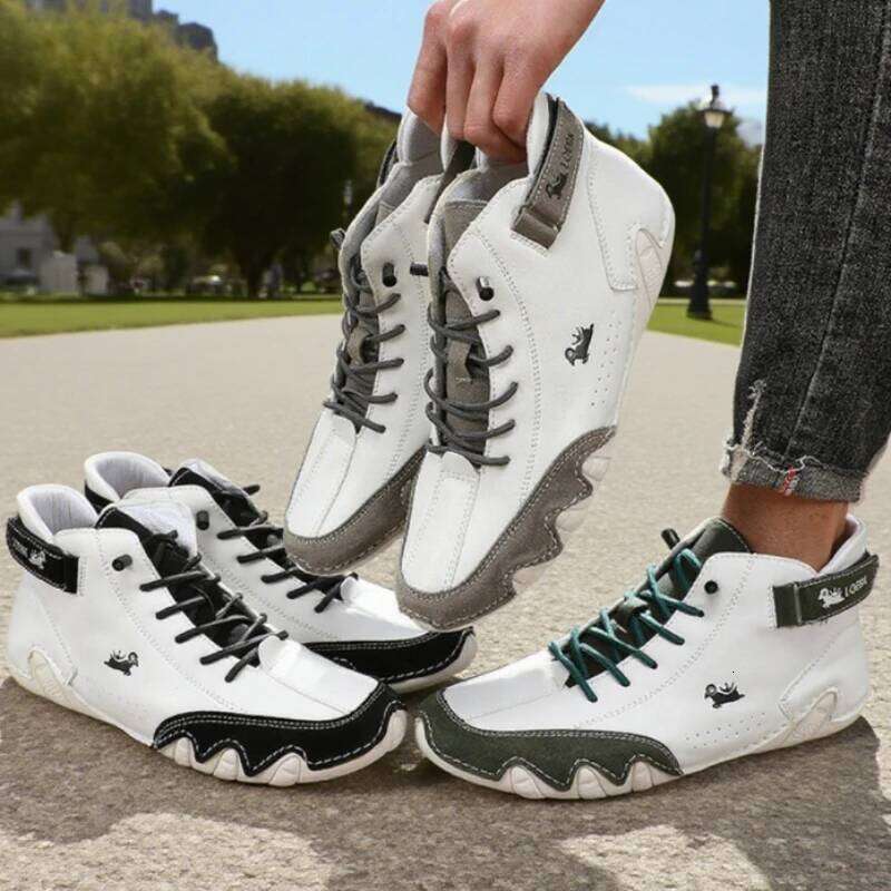 Casual Bare Boots Breathable Original Comfortable Soft Soled Men's High-quality Loafers Handmade Leather Flat Shoes