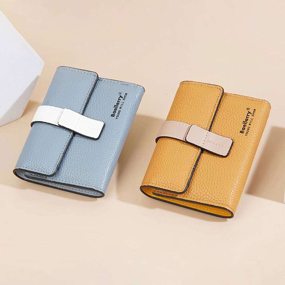 Cute Mini Color Block for Women, Ins Fashion Trifold Zip Around Coin Purse with Card Slots, Small Short Wallet Y260206