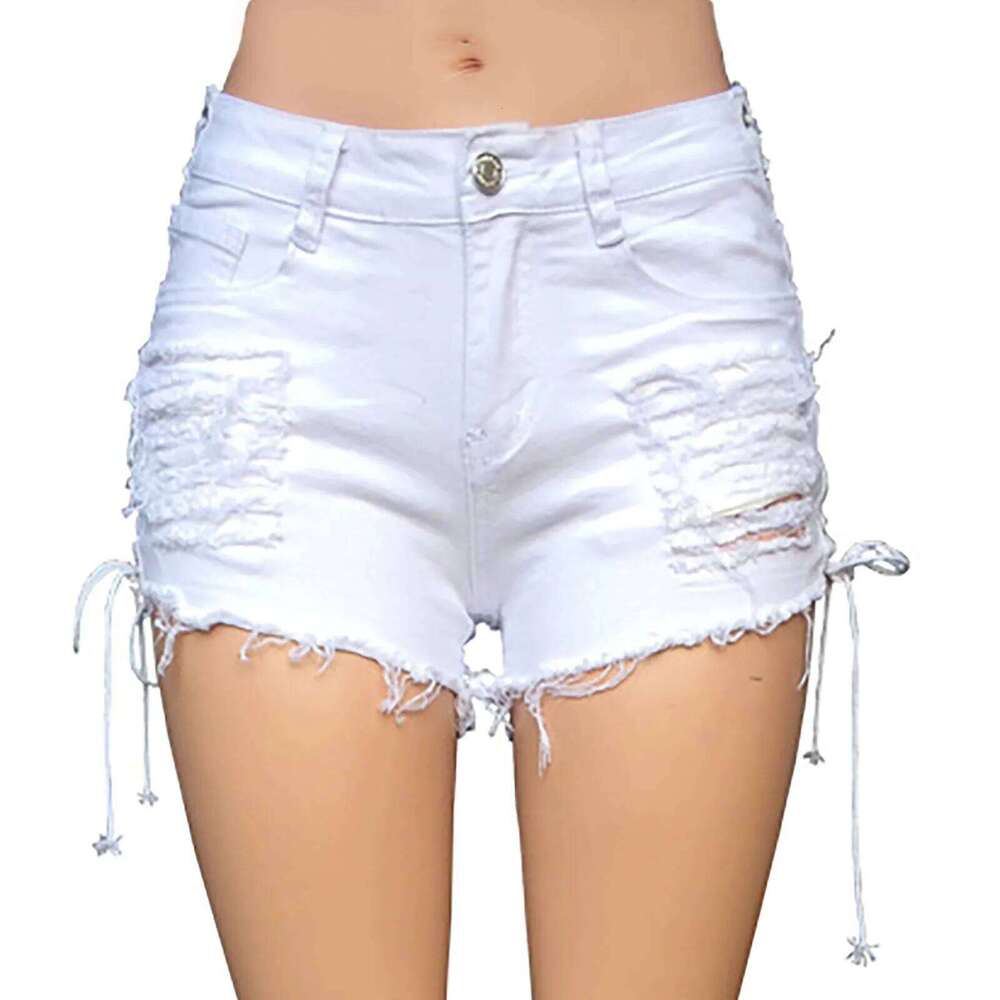 Sexy High Waist Tassel Broken Denim Female Summer Korean Version Raw Edge Wide Leg Loose Plus Size Jean Shorts Women XJ260206