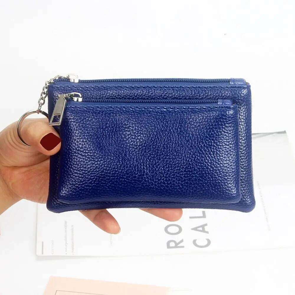 PU Leather Slim Wallet Fashion Solid Color Zipper Coin Purse Credit Card Holder Multi-functional Lychee Pattern Clutch For Women Y260206