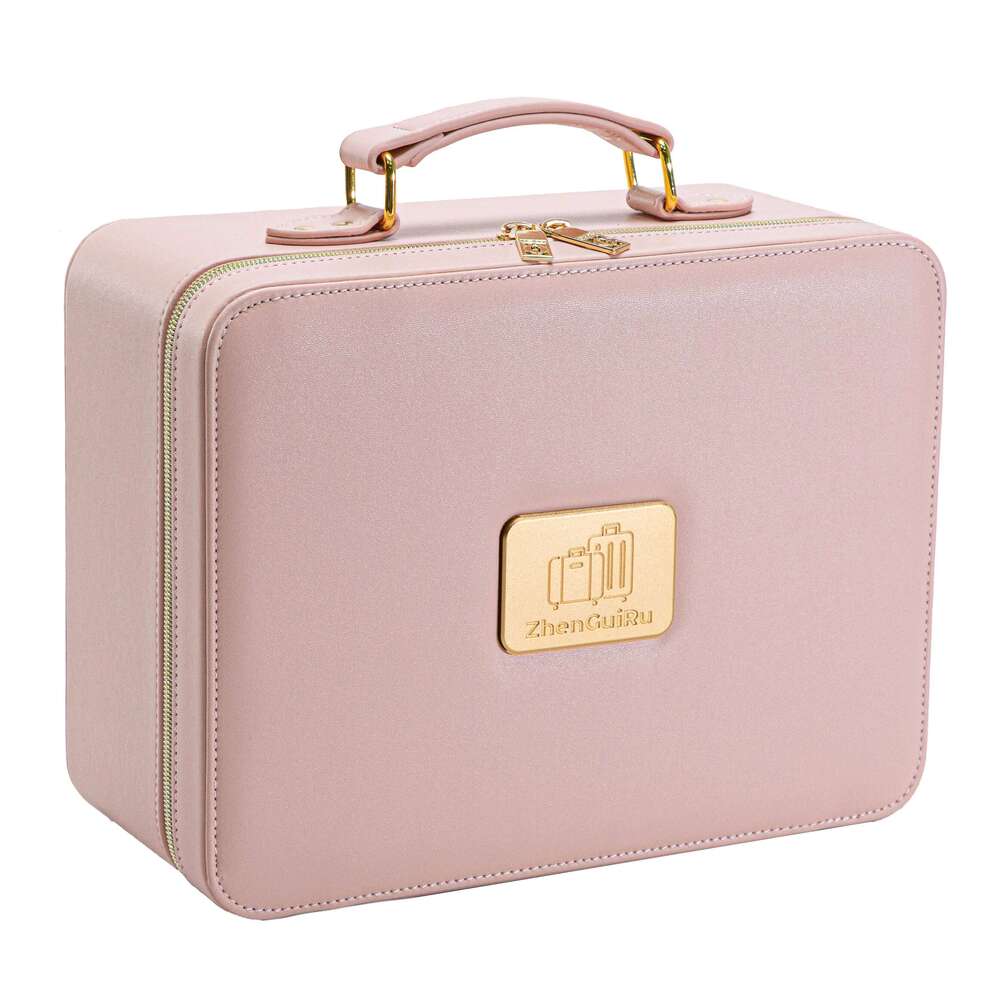 Bag with Mirror of LED Lighted Train Cosmetic Case Large Waterproof Makeup Tool box Travel Storage Box Y260206
