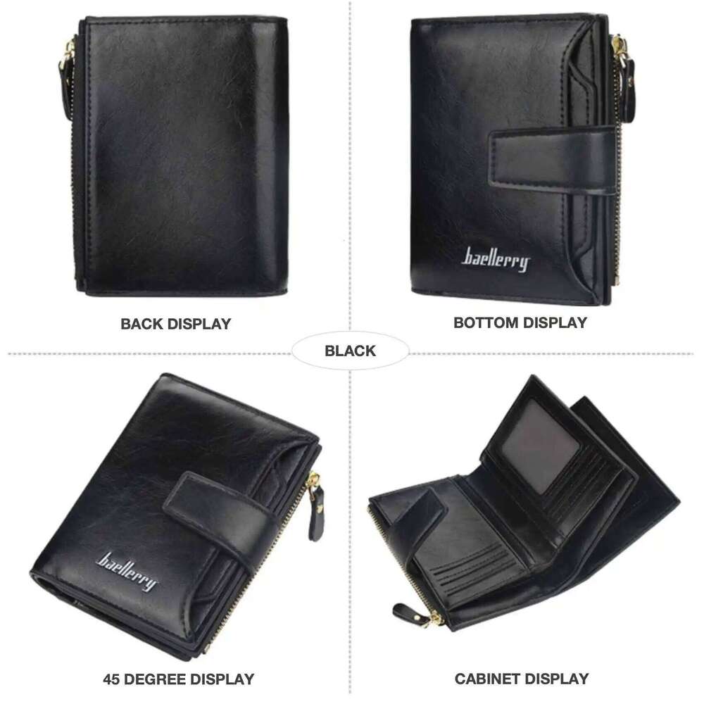 Casual Trifold Men's And Women's Unisex Short Wallet Multi-Card Driver's License Card Holder Large Capacity Zipper Coin Purse Y260206