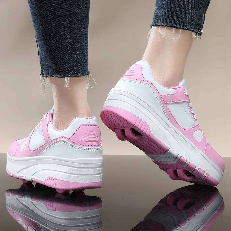 Four wheel roller Boys girls walking Casual outdoor sports slide and shrink school students pulleys shoes sneakers 26Y0206