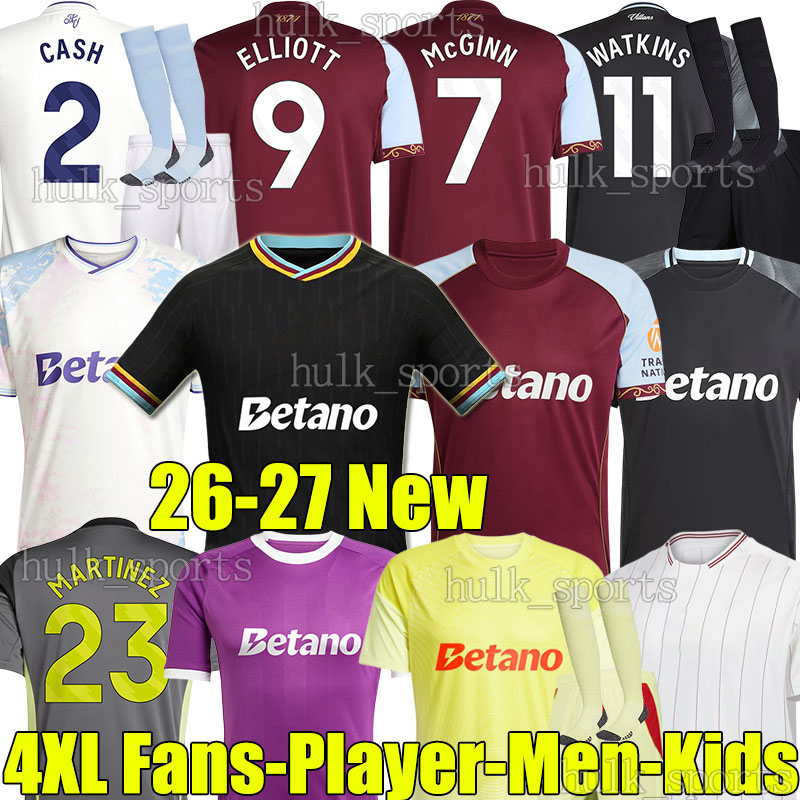 4XL 25/26/27 Villa ELLIOTT Soccer Jerseys ASTON McGINN BUENDIA WATKINS CASH MALEN GUESSAND SANCHO KAMARA ROGERS DIGNE MARTINEZ men kids kits socks sets football shirt