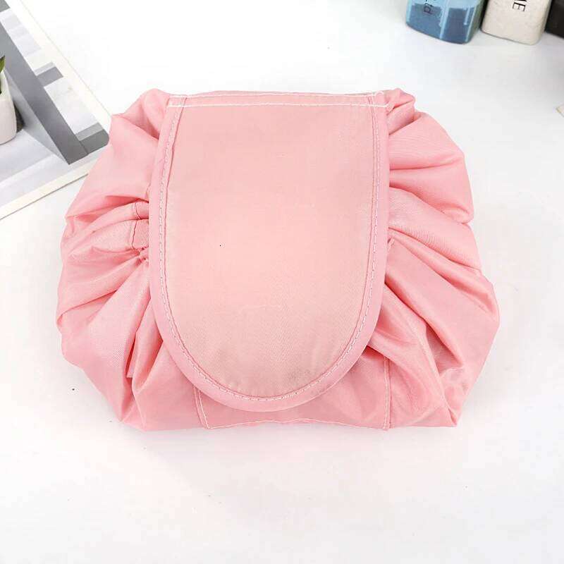 Drawstring Elastic Makeup Storage Bag Women Portable Travel Black Large Capacity Portables Handbag Storage-Bags Trendy Y260206