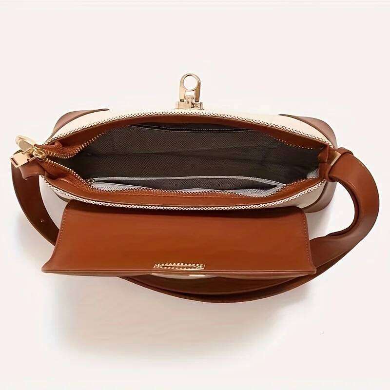 Nichedesign Color Block Bread Underarm Women's Shoulder New 2025 High-End Feel French Light Luxury Crossbody Bag Y260204