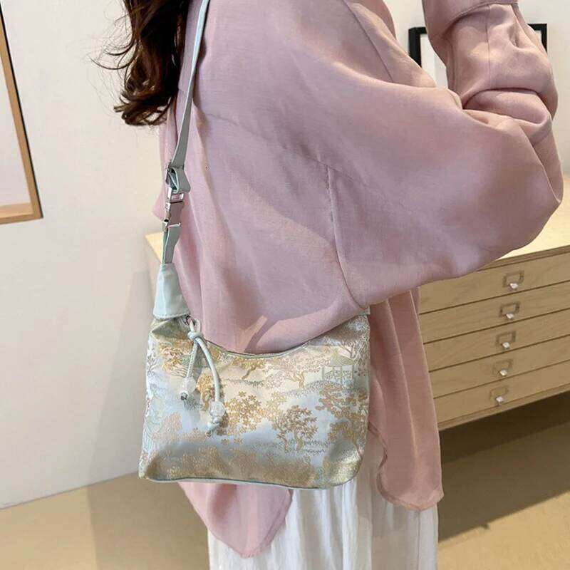 New Chinese Style Fine Embroidery Ladies Handbags 2025 Summer Fashion Shoulder Bag Crossbody Daily Party Tote Handbag for Women Y260205