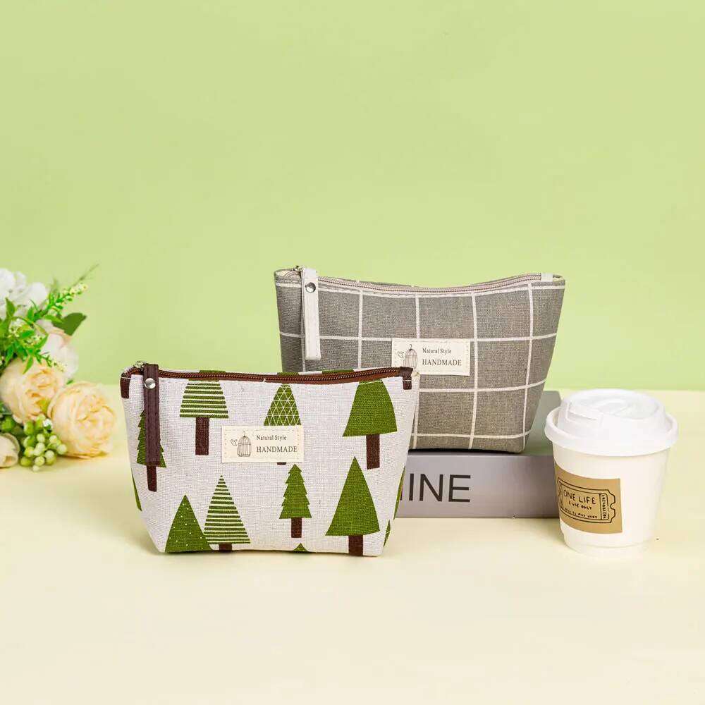 Fashion two-piece canvas cosmetic Portable storage wallet Multi functional travel ladies' makeup bag Y260206