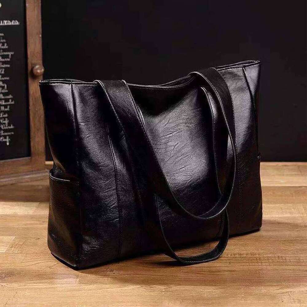 Big Soft Leather Bag Female 2025 New Tide Version Of Everything Simple Large Capacity Tote Single Shoulder Handbag Z260207 - view 4