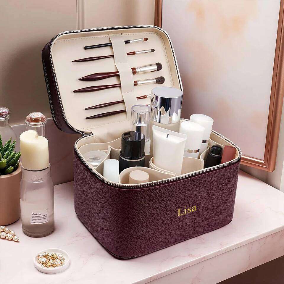 Customized name double-layer portable professional bag, skin care toolkit, beauty storage box, multi-partition makeup bag Y260206